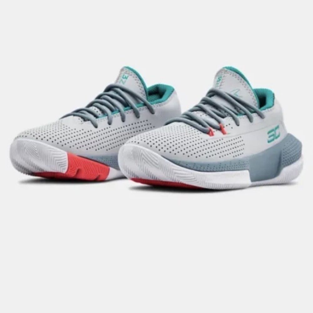Under Armour 3zero Gray And Teal Sneakers Size 1.5y